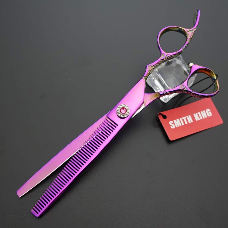 Smithking Professional Hair Cutting Scissors Set with Razor Comb Case,Hair cutting shears Hair Thinning shears with rose handle (7.0 inches) - Image 5